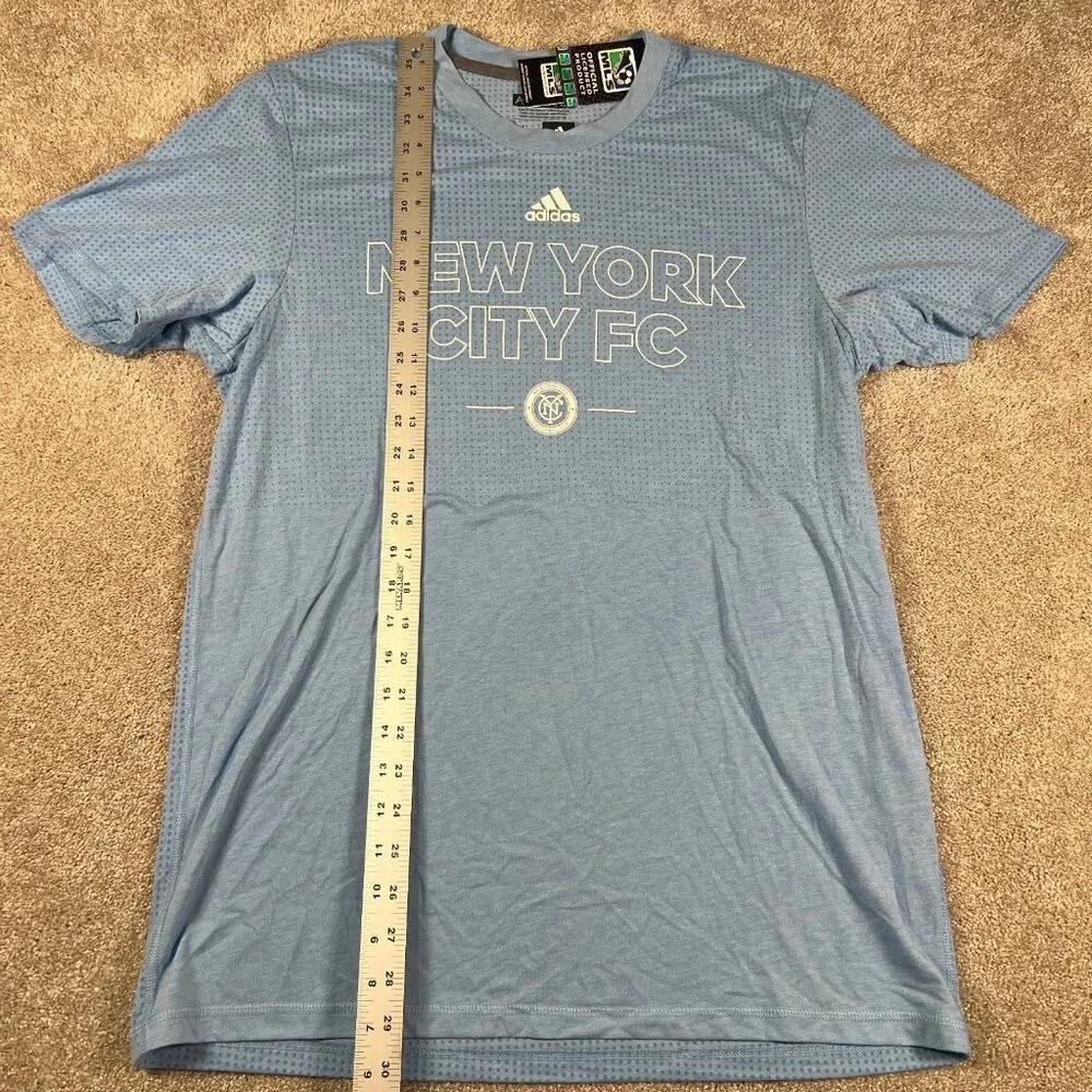 Adidas Mens Large Blue MLS New York City FC NYCFC Aeroknit Climacool‎ Shirt NWT